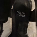 Eileen Fisher  Catch Ankle Wrap Sandals 8 Pewter + Black Mirror Leather Shoes Photo 2
