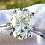 Certified 2.5ct Oval cut moissanite D VVS1 S925 sterling silver engagement ring7 Photo 0