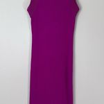 Ann Taylor  Crochet Trim Halter Ribbed Knit Stretch Midi Dress Magenta Shadow Photo 1
