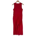 Tibi Silk Coral V Neck Sleeveless Cropped Straight Leg Jumpsuit Photo 1