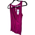 Loveappella Nordstrom Faux Wrap Tank - Magenta Size L Photo 3
