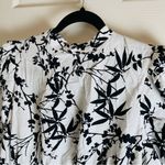 ZARA  ZW COLLECTION BLACK WHITE FLORAL PRINT PUFF SLEEVES MIDI DRESS L Photo 3