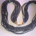 Vintage Gunmetal Dark Metallic Gray Seed Bead Beaded Multi Strand Boho Necklace Photo 3