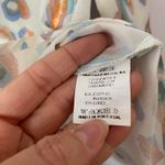 Vilagallo White Animal Print Metallic Colorful Button Down Shirt Women's size 36 Photo 9