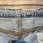 American Eagle Shorts Womens 14 Blue Distressed Denim High Rise Rigid Raw Hem Photo 2