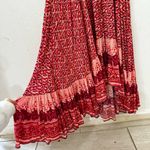 Nightcap  Clothing Samba Gown Sunrise Print Red Pink Smocked Waist Tassel Size 2 Photo 11