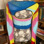 STAUD Rainbow Stripe Crochet Lumison Top Pink Photo 4