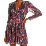 AQUA  Floral Print Long Sleeve Mini Dress‎ Party Cocktail Photo 0