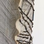 Alice + Olivia  Beaded Shawl Kimono Shrug Size M Silk Champagne Evening Black Tie Photo 9