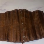 Womens Sexy Satin Vintage Underbust Waist Training Corset Bustier XL Brown Size M Photo 7