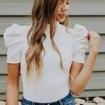 Puff Sleeve Body Suit Size M Photo 0