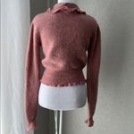 ZARA Pink Ruffle Trim Knit Cardigan Sweater Button Front Size Small Photo 6