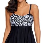 One Piece Swimsuits Bathing Suits top size Small black white Flowy tankini  Pool Photo 6