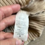 Cream Ribbed Asymmetrical Crop Tank Top White Size M Photo 2