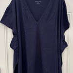 Universal Standard NWT  Navy V-Neck Short Sleeve Tee Women's Plus Size 4XL Photo 0