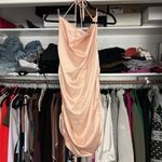 Leau Cabo gold satin adjustable strappy rouched mini dress M NWT Size M Photo 6