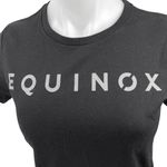 Equinox Women's Black Short Sleeve Crew Neck Knit Slim Fit Tee T Photo 2