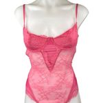 Lovers + Friends  Ariella Pink Lace Mesh Sleeveless Cami Camisole Bodysuit Top M Photo 0