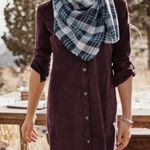 J Jill Corduroy Shirt Dress Womens Small Spiced Wine Modest Minimalist Collared Purple Photo 0