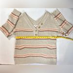 Maurice's Striped Vneck Knit Pullover Sweater Boho Tan Detail Womens size Med Photo 3