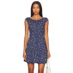 Free People  Beasley Floral Drop Waist Mini Dress in Navy Combo Photo 2