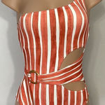 Vince Camuto New. stripe swimsuit. MSRP $139. Size 6 Photo 0