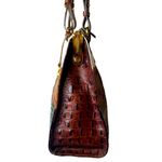 Brahmin  Asher Tri Color Croc Embossed Leather Top Zip Tote Shoulder Bag Photo 3