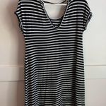American Eagle  Black & White Striped Short Sleeve Tee Dress Photo 2