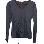 Athleta  cinch front tie wool blend t-shirt v-neck Photo 0
