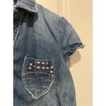 Dollhouse Denim Short Sleeve Button Up Shirt Women's Y2K Size Large Photo 3