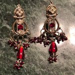 Indian Style Earrings Red Photo 0