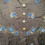 Free People NWT  Navy Blue Floral Embroidered Beaded Flowy Blouse Women's Small Photo 6