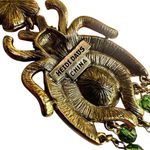 Heidi Daus Crystal Jeweled Beetle Necklace with Green Glass Beads Photo 11