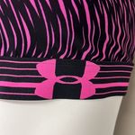 Under Armour  Black/Pink Abstract Design Compression HeatGear Sports Bra- Medium Photo 3