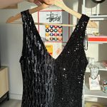 ZARA V-Neck Black Sequin Dress Photo 1