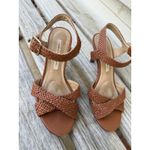 Diane Von Furstenberg  Brown Leather Woven‎ Dressy Strappy Heels Sandals Size 7 Photo 1