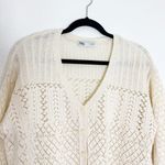 ZARA  Cream Crochet Knit Cropped Cardigan Size Medium Bell Sleeve 4331/120 Photo 4