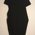 ASOS NEW Dress Cutout Short Sleeves Crewneck Midi Black Size 8 work care… Photo 0