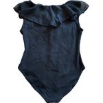 Instant Action Bodysuit Vintage Size Medium Sleeveless Black Ruffle Pearl 90s Photo 4