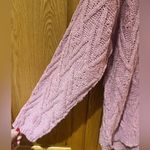 Free People Isla Chevron Cable Stitch Oversized Tunic Sweater Pink Rose Medium Photo 9