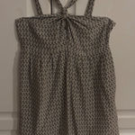 PAUL & JOE Silk Halter Top Retro Face Print Sleeveless Blouse Tank Tan Size 2 Photo 0