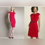 ABS Allen Schwartz  Vibrant Red Midi Dress Photo 1