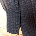 Bailey 44 Brandi Chiffon Dress Womens S Blue Medallion Print Long Sleeve Sheer Photo 11