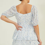 Altar'd State Altar’d State White And Blue Floral Petal Puff Sleeve Dress Size Small Photo 7