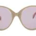 Alaïa 54mm Round Sunglasses Beige with violet lenses Purple Photo 0