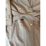 Women's Vintage Green Trench Coat M Long Belted Formal Size 10 Photo 4