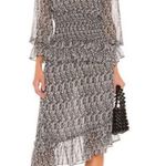 MISA Los Angeles Sophia Asymmetrical Ruffle Smocked Midi Dress Photo 1