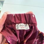 Anthropologie Free People Floral Burgundy elastic band satin pants Photo 6