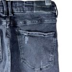 ZARA  Black Fringe Hem Mid-Rise Skinny Jeans 4 Grunge Distressed Photo 3