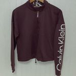 Calvin Klein Plum half zip Winter Crop Top Long Sleeve Photo 0